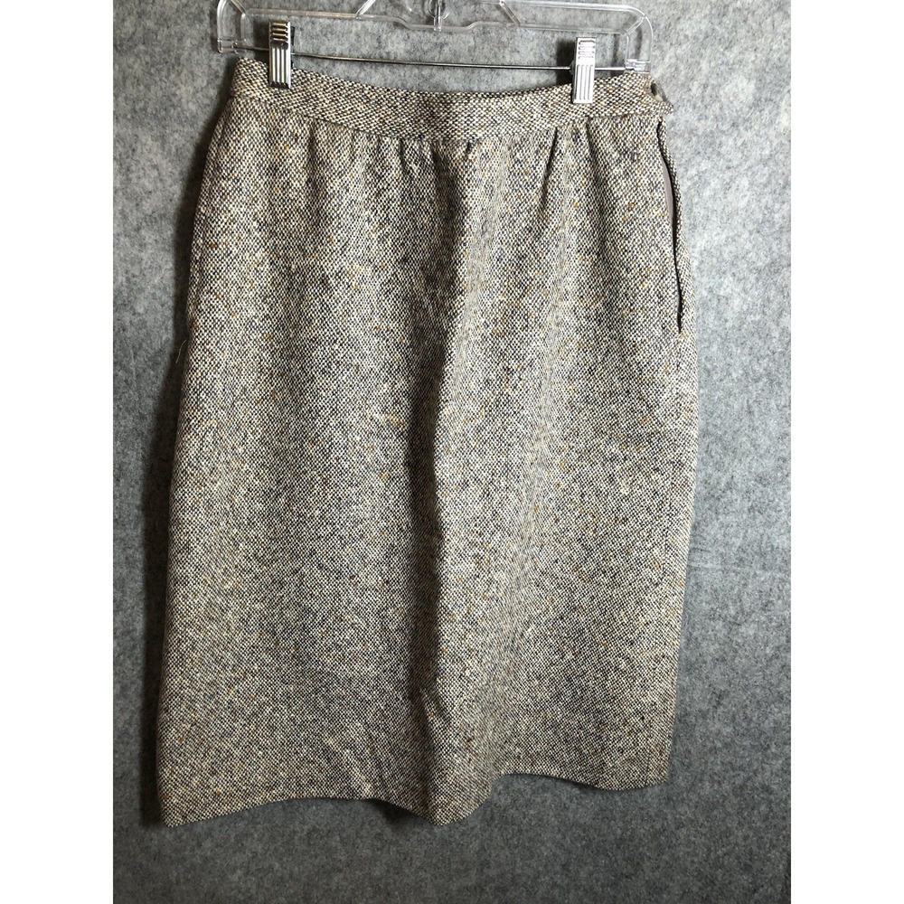 Jimmy Hourihan Skirt Womens 14 Brown Pure New Wool Tweed Dublin Ireland
